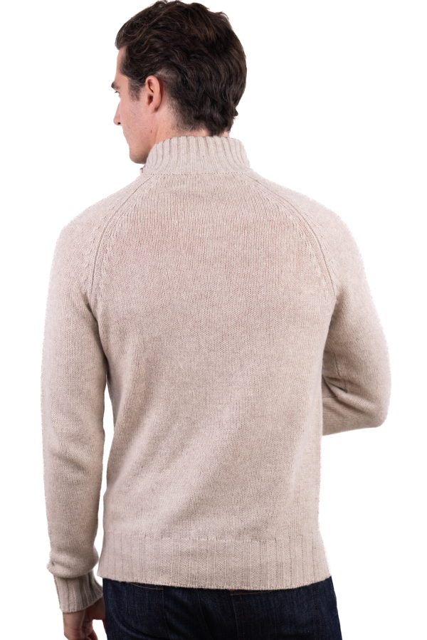 Cashmere & Yak men polo style sweaters howard vintage beige chine dove chine l